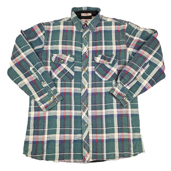 Vintage flannel quilted jacket plaid - Picture 1 of 4
